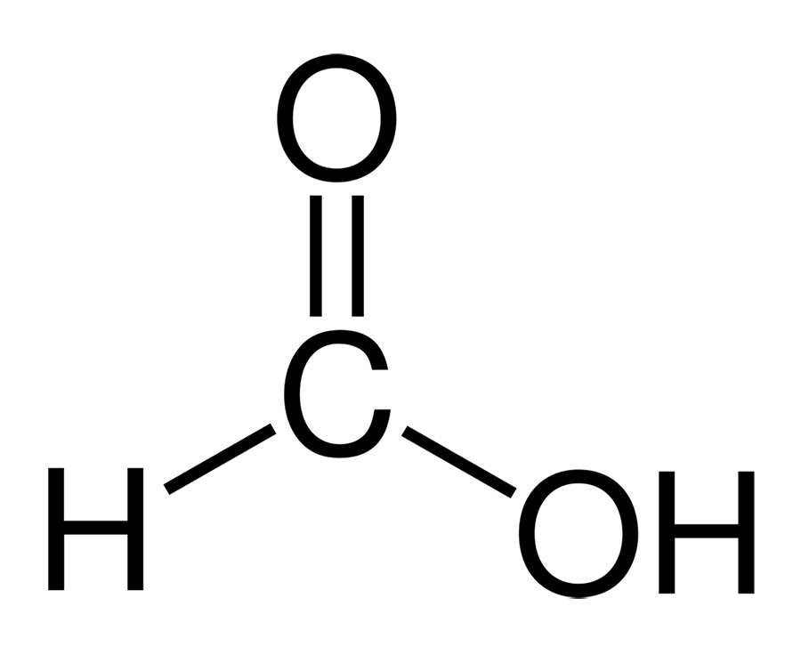 الصيغة الكيميائية لحمض الفورميك حمض النمليك CH2O2