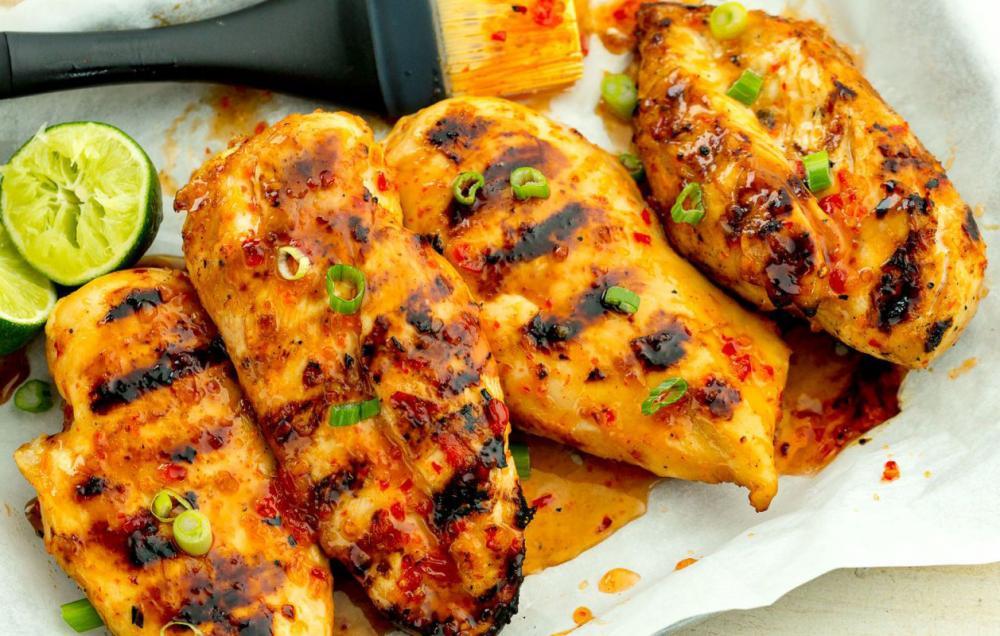 شرائح الدجاج بالصوص الحلو الحار