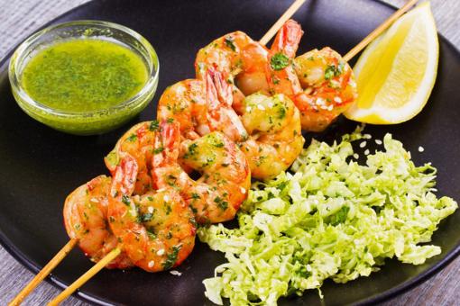 روبيان مشوي مع التتبيلة