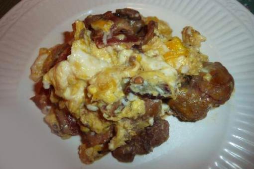 كبدة الدجاج مع البيض