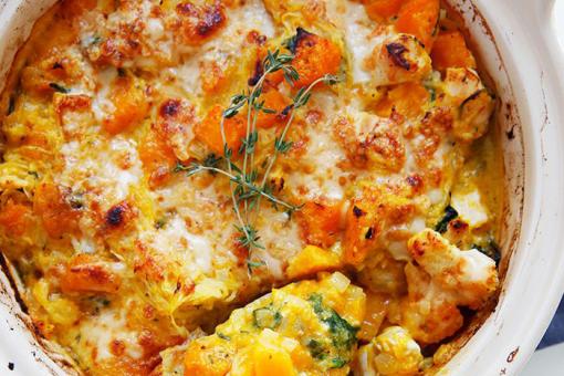 صينية القرع الأخضر مع الدجاج