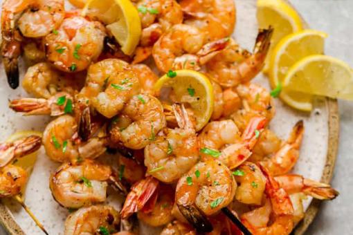 شيش الجمبري بالليمون