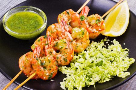 روبيان مشوي مع التتبيلة