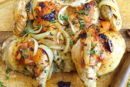 دجاج مشوي بالبرتقال في الفرن